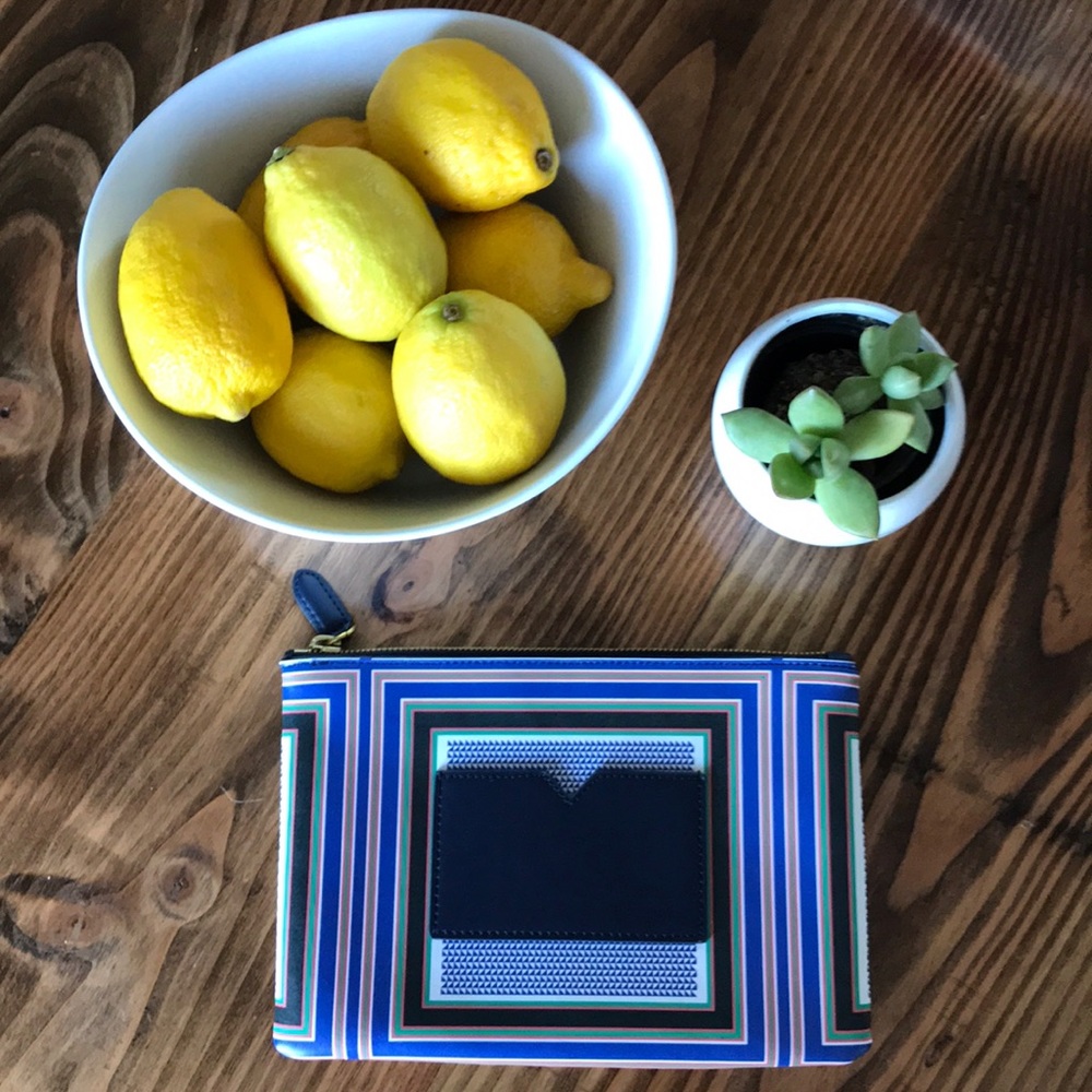 J. Crew Multicolored Pouch w/Outside Card Holder